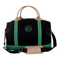 Personalized Black and Emerald Trimmed Weekender