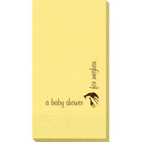Corner Text with Giraffe Duo Design Guest Towels