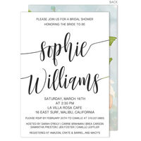 Large Swoosh Names Bridal Shower Invitations