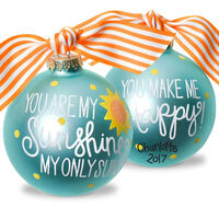 You are My Sunshine Glass Christmas Ornament