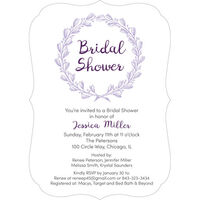 Orchid Bridal Shower Wreath Invitations