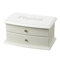 Personalized Blanca 2-Drawer White Jewelry Box