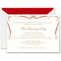 Engraved Holly Ribbon Invitations