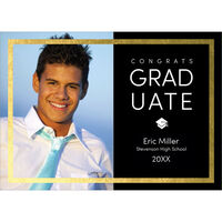 Gold Frame Graduation Photo Announcements