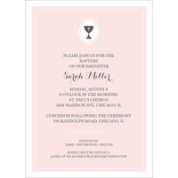 Pink Chalice Baptism Invitations