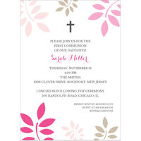 Botanical Leaves with Cross Invitations