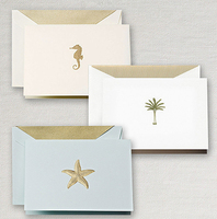 Engraved Beach Assortment Boxed Folded Note Cards