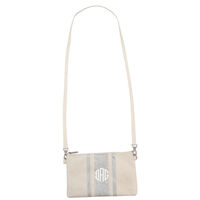 Personalized Canvas Crossbody With Silver Stripes