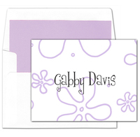 Lavender Flower Foldover Note Cards