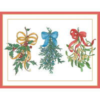 Embossed Christmas Greenery Holiday Cards