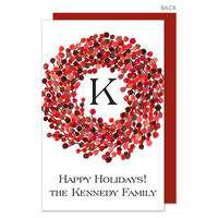 Red Berry Wreath Flat Gift Enclosures