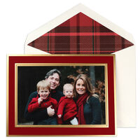 Crimson and Gold Folded Photo Holiday Cards
