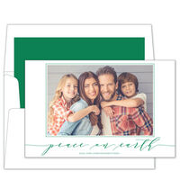 Peace on Earth Photo Flat Letterpress Holiday Cards