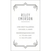 Vertical Deco Border Letterpress Business Cards