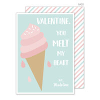 Ice Cream Cone Valentine Exchange Cards