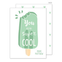 Green Popsicle Valentine Exchange Cards