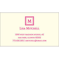 Bordered Initial Contact Cards - Raised Ink