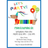Blue Party Dog Invitations