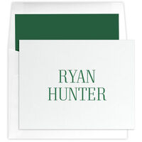 Tall Name Folded Note Cards - Letterpress