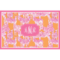 Pink and Orange Zebras Placemats