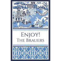 Blue Chinoiserie Flat Gift Enclosures