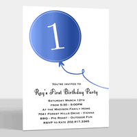Any Birthday Age Foil Balloon Invitations