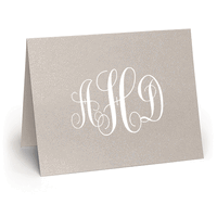 Grand Monogram Folded Shimmer Note Cards
