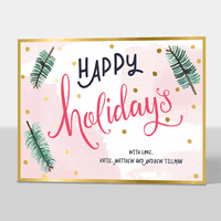 Happy Holidays Foil Flat Holiday Cards