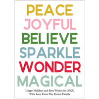 Colorful Holiday Wishes Flat Holiday Cards