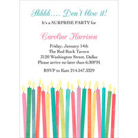 Pink Birthday Candles Invitations