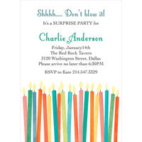 Blue Birthday Candles Invitations