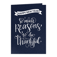 Reasons To Be Thankful Vertical Folded Shimmer Holiday Cards