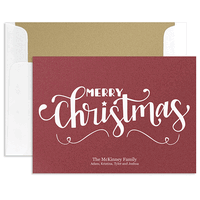 Merry Christmas Flat Shimmer Holiday Cards