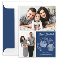 Blue Hanukkah Dreidels Photo Cards