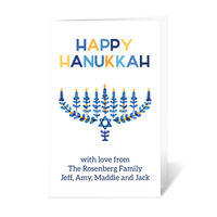 Floral Menorah Folded Gift Enclosures