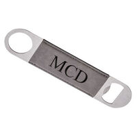 Grey Leatherette Bottle Opener