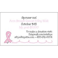 Breast Cancer Awareness Pink Ribbon Calling Cards