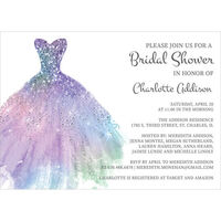 Purple Bridal Gown Invitations