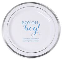 Boy Oh Boy Premium Banded Plastic Plates