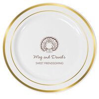 Friendsgiving Premium Banded Plastic Plates