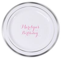 Darling Script Premium Banded Plastic Plates