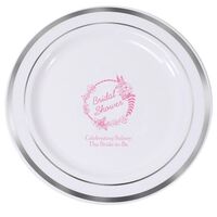Bridal Shower Wreath Premium Banded Plastic Plates