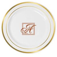 Framed Initial Premium Banded Plastic Plates