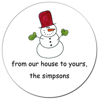 Snowman Round Gift Stickers