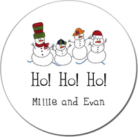 Snowmen Round Gift Stickers
