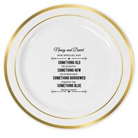 Our Special Day with Names Premium Banded Plastic Plates
