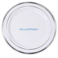 Create Your Hashtag Premium Banded Plastic Plates
