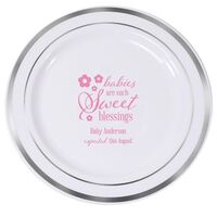 Sweet Blessings Premium Banded Plastic Plates