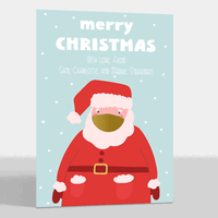 Santa with Foil Mask Flat Holidays Cards
