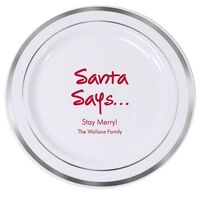 Studio Santa Says Premium Banded Plastic Plates